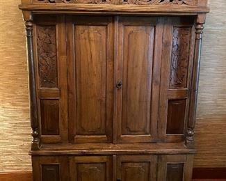 Indonesian carved cabinet