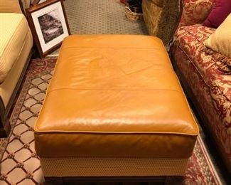 BUTTERSCOTH LEATHER OTTOMON FROM WALTER E SMITHE