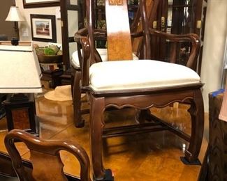 DINING TABLE WITH 6 CHAIRS, CHINA AND BREAKFRONT