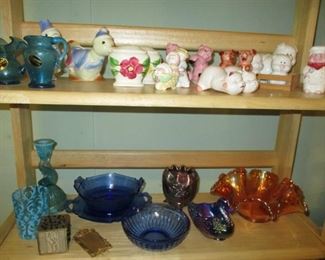 cobalt blue glass & salt & peppers