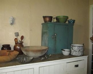 green wall cupboard & country primitives