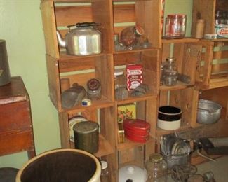 large crock & primitives
