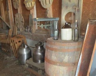wooden barrel & 2-hole outhouse seat