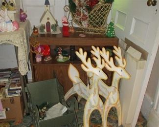 Christmas cardboard reindeers & sleigh