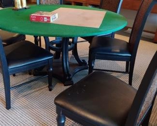 GREEN FELT TOP GAME TABLE TOPPER.  SOLD SEPARATE FROM TABLE & 6 CHAIRS
