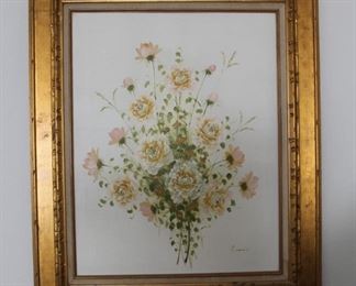 #5 $40.00 Floral painting signed 37” X 31” 