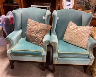 Matching Ethan Allen Wing Back Chairs