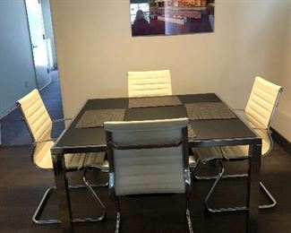Break room eating table 48"x48" with chairs 
