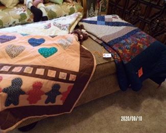ottoman w/quilts
