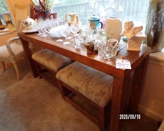 sofa table w/2 benches that matches sofa