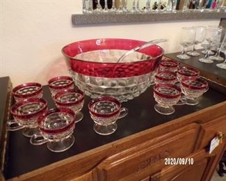 Indiana glass punch bowl set