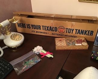 Texaco Toy Tanker in Original Box, Remake of French Phone