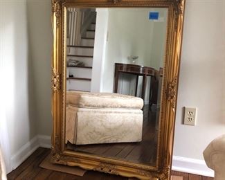 LARGE BEVELED GOLD ORNATE MIRROR