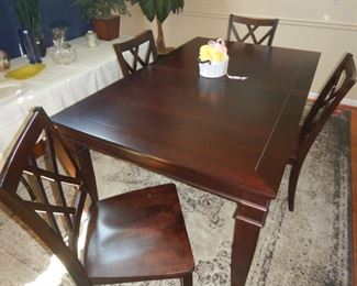Dining table and four chairs