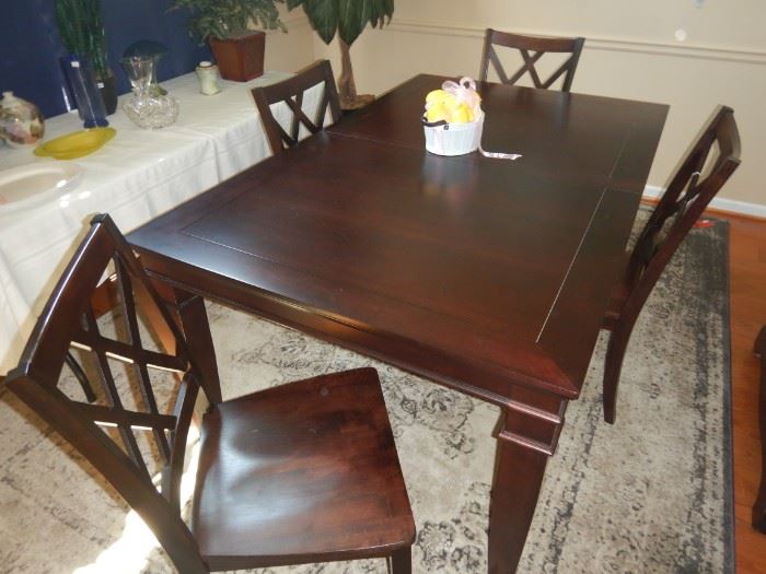 Dining table and four chairs