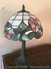 Tiffany style slag glass lamp