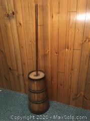 Beautiful antique butter churn. Marked 3 or 5 GALLON.