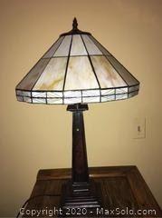 Mission Style Slag Glass Shade table lamp