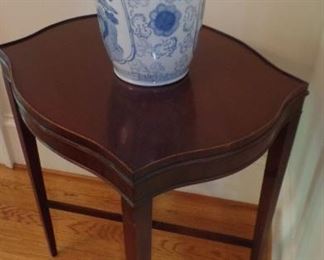small table $125   tall blue vase  $95
