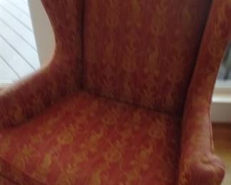 pair wing back chairs $250 