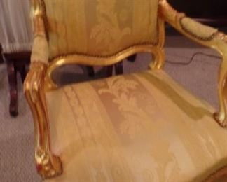 antique gold leaf arm chair $300