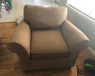 Haverty's Upholstered chair, tan chenille.