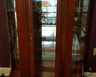 China cabinet w/curved glass