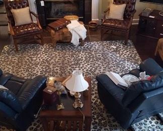 Large leopard print rug