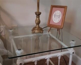 Cast iron glass top table