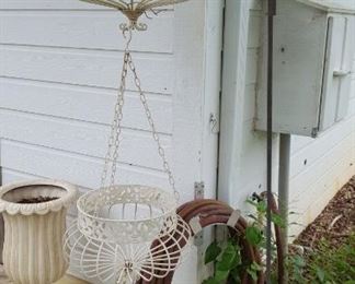 Outdoor planters, hanging baskets