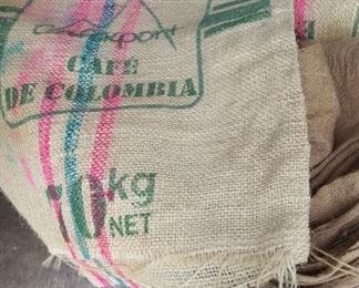 Coffee bean bags from Colombia