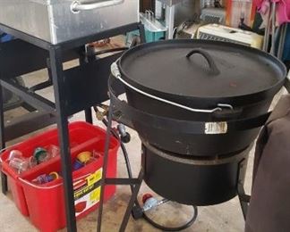 Fish cooker and Bayou Classic fryer