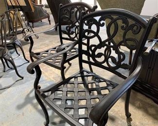 Pair of Iron Patio Armchairs