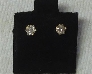14 k Diamond Earrings -- Tested