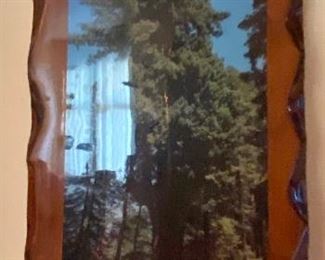 Decoupage Red Wood Trees Decor