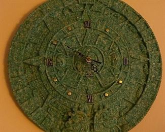 Aztec Background Calendar Wall Clock