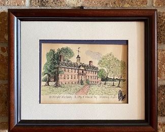 Framed St. Christopher's Wren Building The College of Wilham & Mary, Williamsburg, Virginia
