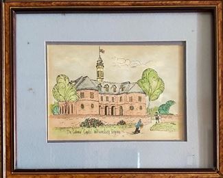 Framed The Colonial Capitol, Willamsburg, Virginia