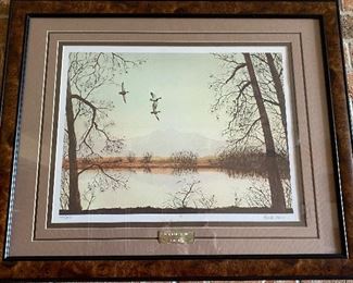 Framed "Working the Lake" by Bruce Dines