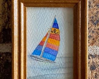 Framed Water Color Sailboat