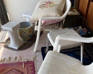 Patio Furniture, Area Rug, Pedestals