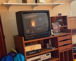 National Geographic's Set Bound, T.V., Small Entertainment Center, Marlin Bookends, Fold Out Chairs with Carrying Case