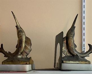 Marlin Marble Base Bookends 
