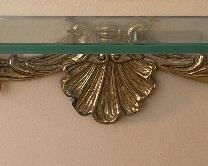 Glass Shelving with Brass Gold Overlay