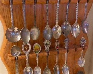 Collection of Spoons on Wall Plaque