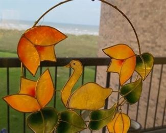 Sun Catcher Flamingo Made with Capiz Shells