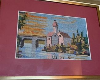 Needlepoint of a Church