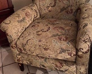 Oversized Tapestry Side Chair, Mini Ottoman Tapestry