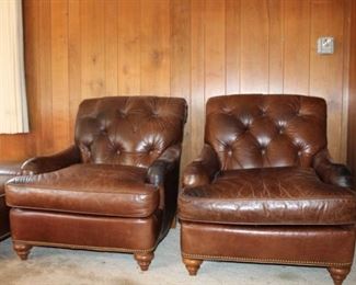 2 BROWN LEATHER CHAIRS