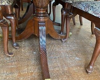 Antique Dining Table Includes table pads, 8 chairs and 2 Arm chairs, 80"L X 48.5 W x 29"H
